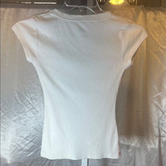 Pilcro Women's Cream Short Sleeve Tee - Picture 3 of 3